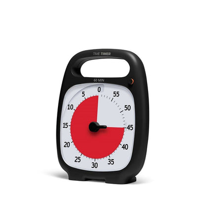 Time Timer Plus Svart med paus knapp - Psykiatrispecialisterna Shop